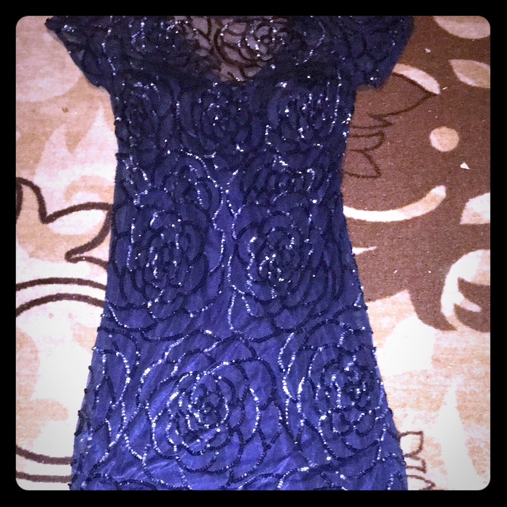 NWOT Aidan Mattox long dress navy blue size 2